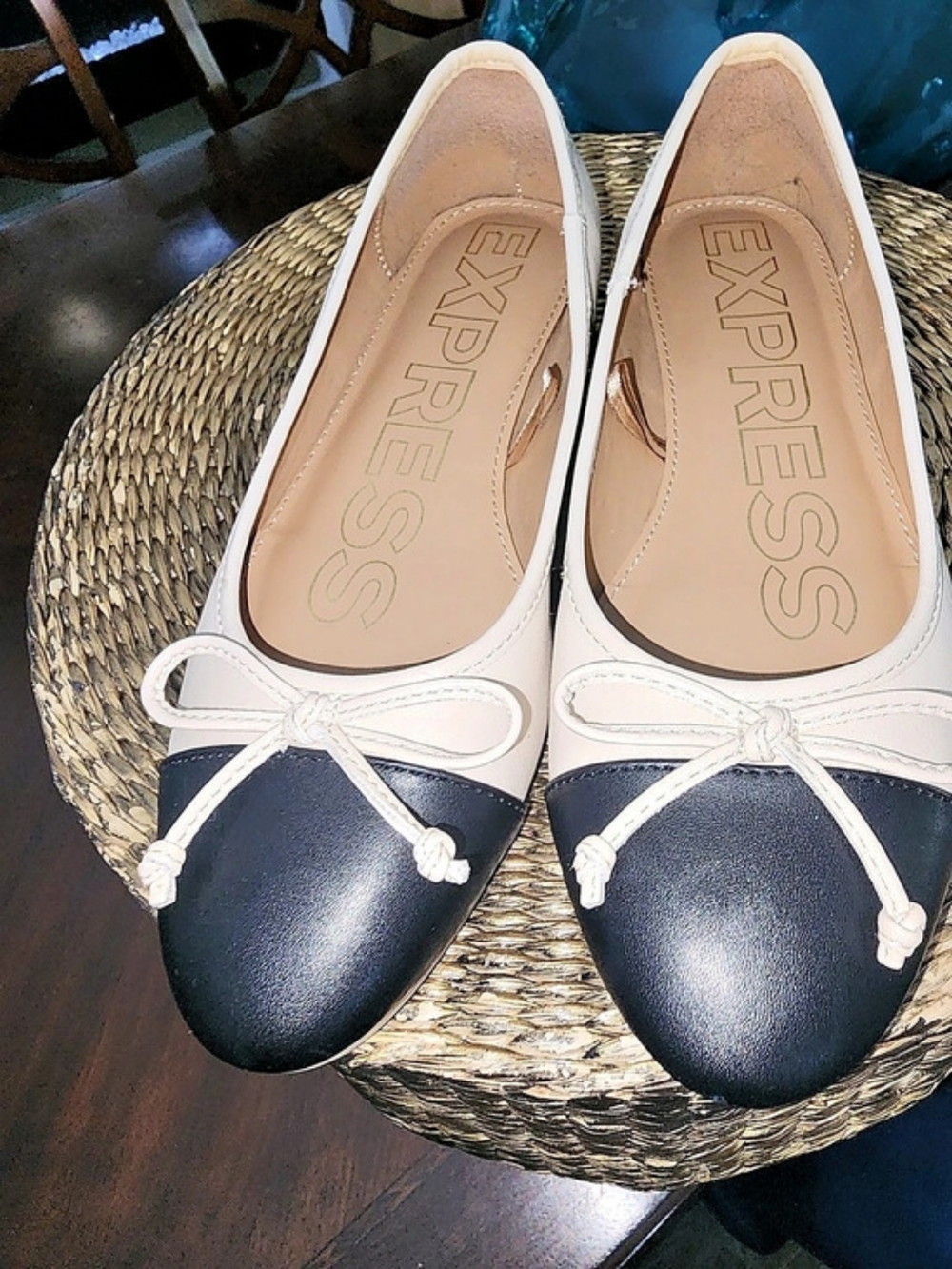 Express Color Block Bow Ballet Flats